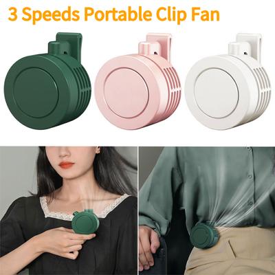 3 Speeds Mini Clip Fan Portable Fan Waist Fan Electric Air Cooling Fan Rechargeable for Outdoor Indoor Traveling