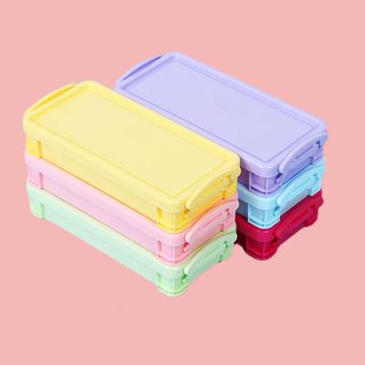 Caixa de Lápis Papelaria Infantil Estojo Estojos Organizador de Plástico Para Mesa Suporte Colorido