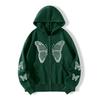 Oversized Y2K Butterfly Print Hooded Zip-Up Sweatshirt Women Men Loose Fit Streetwear With Front Pockets Air Layer