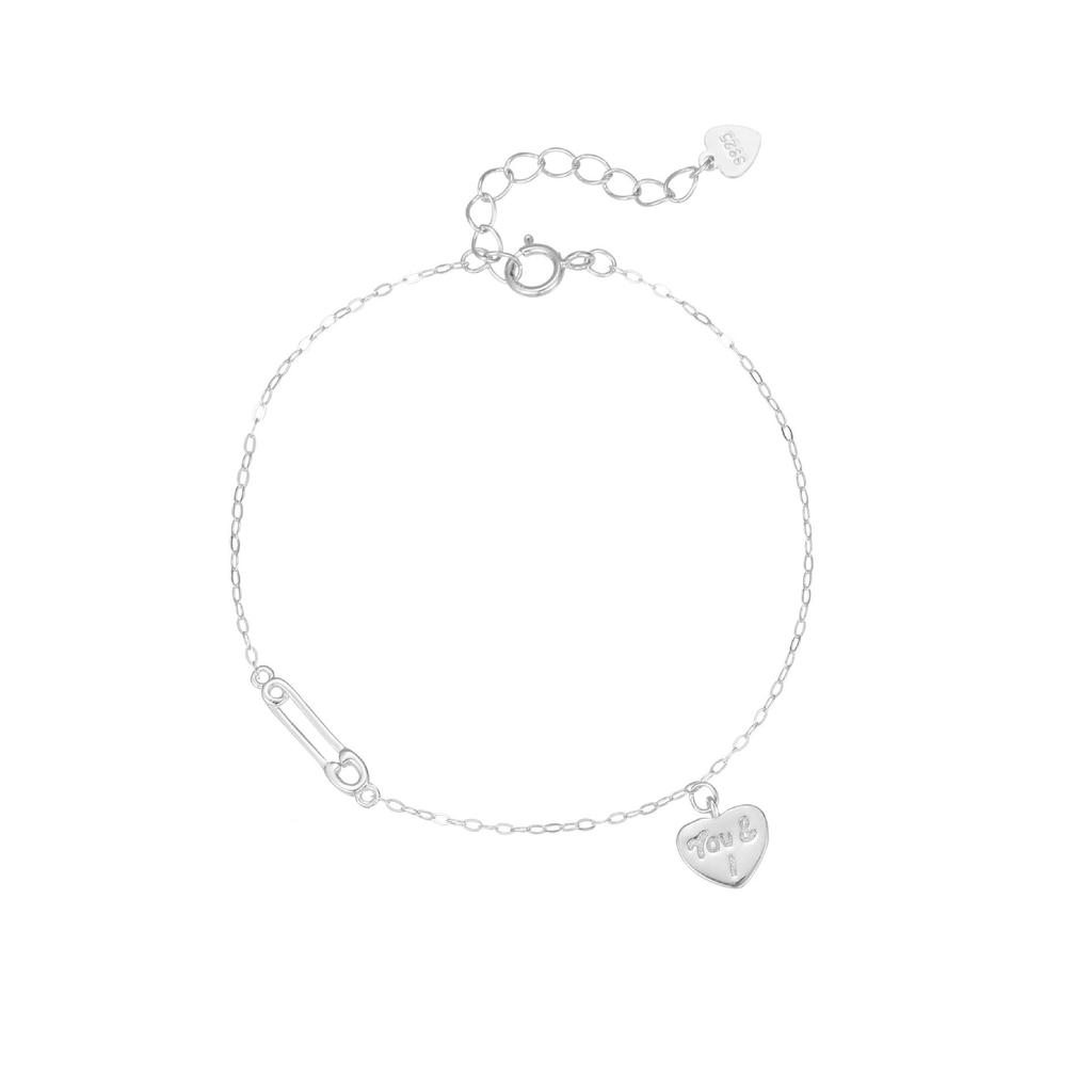 18K Gold-Plated Sterling Silver Heart Bracelet for Women - Personalized, Versatile, and Ultra-Fine Design.