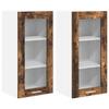 Wall Mounted Cabinet with Door 2 Pcs Smoked Oak 40 X 31 X 80 Cm