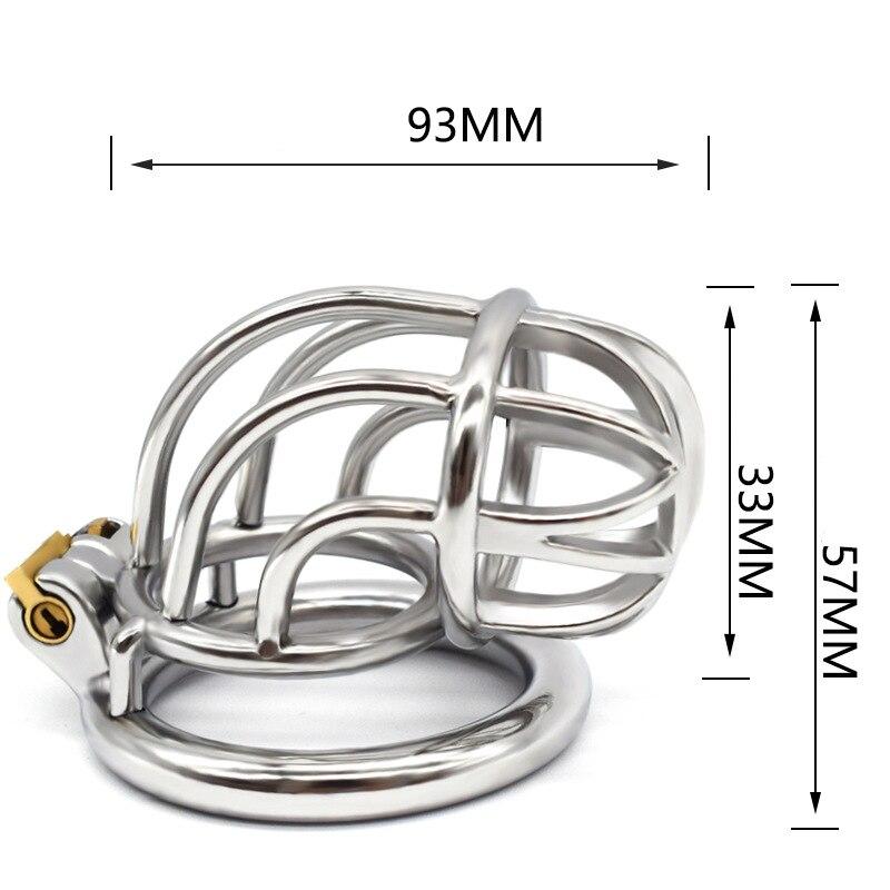 BDSM Slave Stainless Steel Bend Mens Penis Cage Cock Ring Sexual Toy Adult Cuckold Urethral Chastity Torture Scrotum