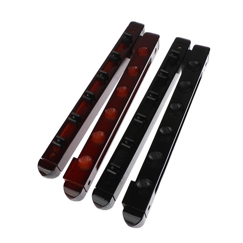 1Pc 6-Slot Wood Snooker Rod Hanging Bracket Wall-Mounted Pool Rod Holding Stands Professional Durable Tools Billiard Accessories