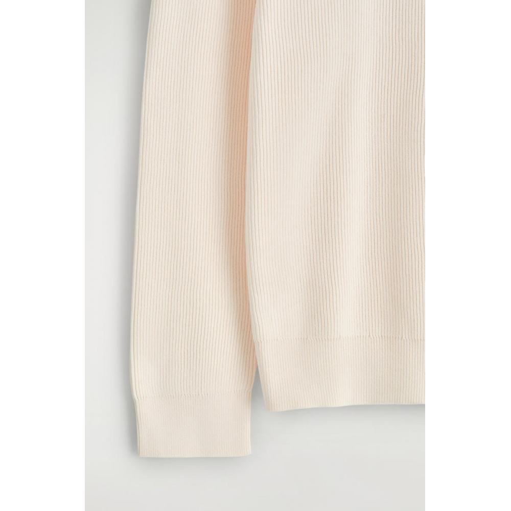 COS Men Cotton Crew Neck Sweater Off White