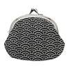 Maruzen Coin Purse, Suede Inden-style Gamaguchi, Seigaiha Pattern, Retro Japanese Style Accessory Pouch