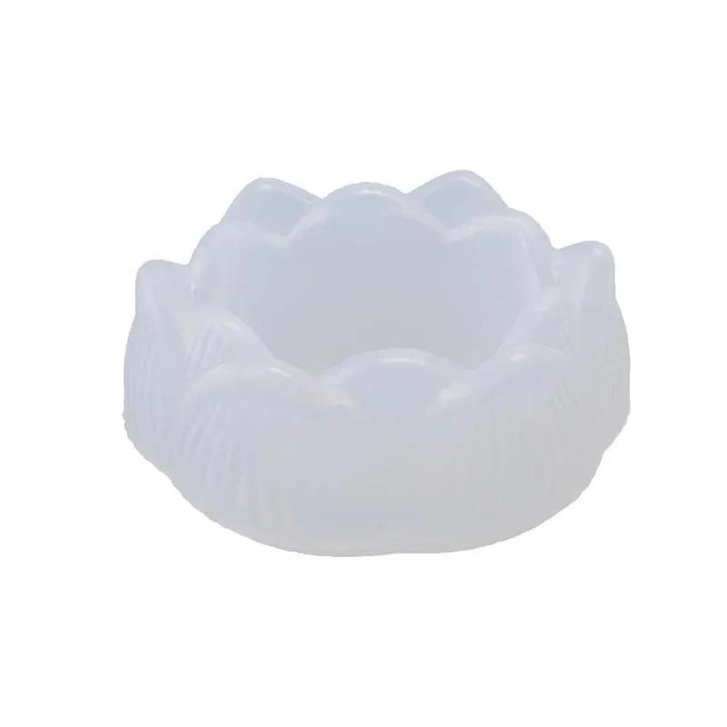 Lotus Shaped Candle Mold Silicone Mold For Candle Making 3D DIY Candlestick Soap Storage Box Mold Gypsum Craft Molds Ornament