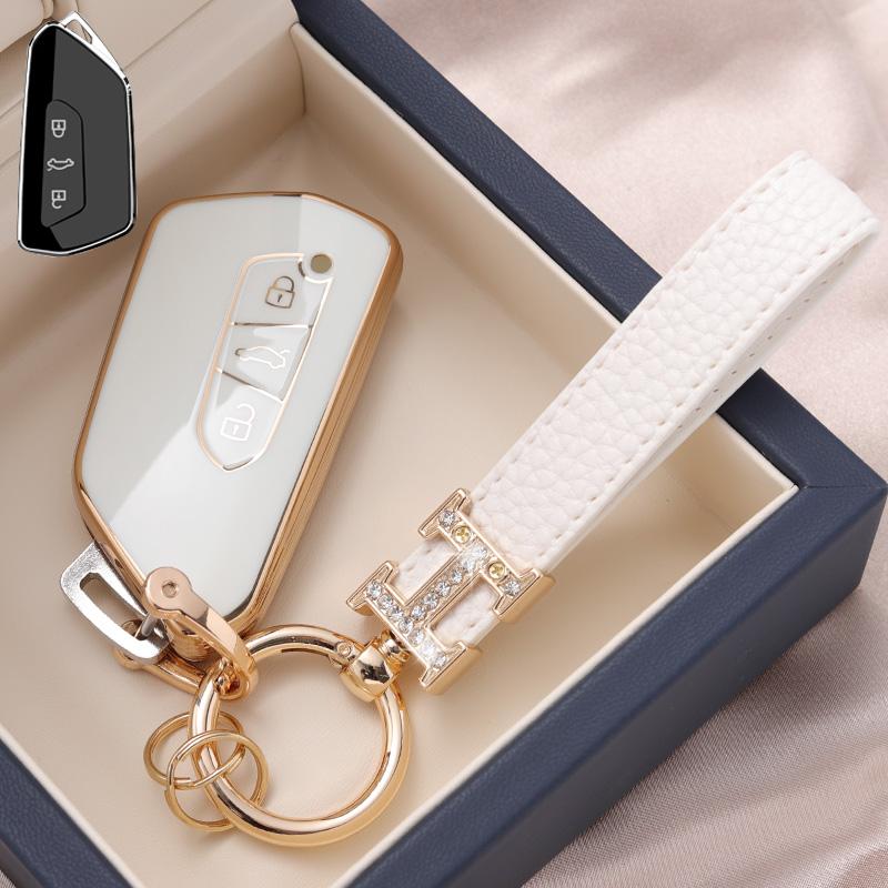 Tpu Car Key Case Cover Protect Shell Bag For Vw Volkswagen Golf 8 Mk8 Id.3 Id.4 Cupra Skoda Octavia A8 Seat Leon Mk4 Formentor