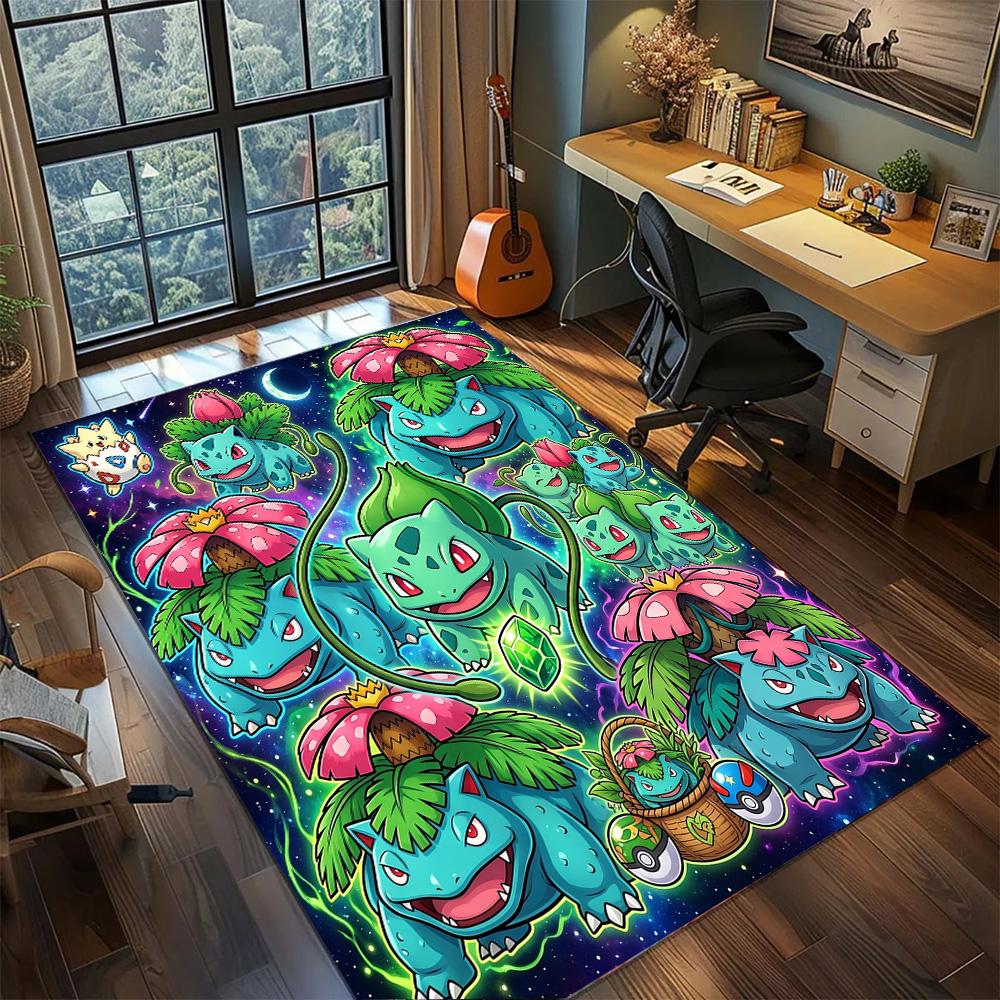 

Bulbasaur Home Decor Large Area Floor Mat Non Slip Washable Rug Carpet Gamer Bedroom Use.-TING 60x90cm