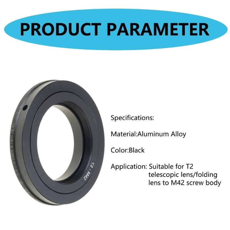 T2-fäste Teleskoplins Adapterring T2 Teleskoplins/Vikbar Lins till M42 Skruv Kropp M42x0.75 Gänga Adapterring