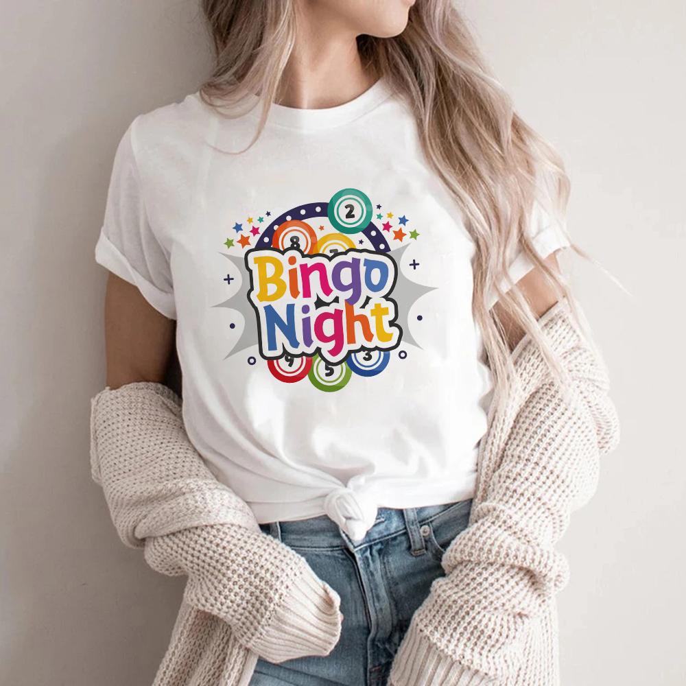 Bingo Night Print Graphic Streetwear Fashion T-Shirts Harajuku Clothes Short Sleeve Summer Tee Casual Female Tops