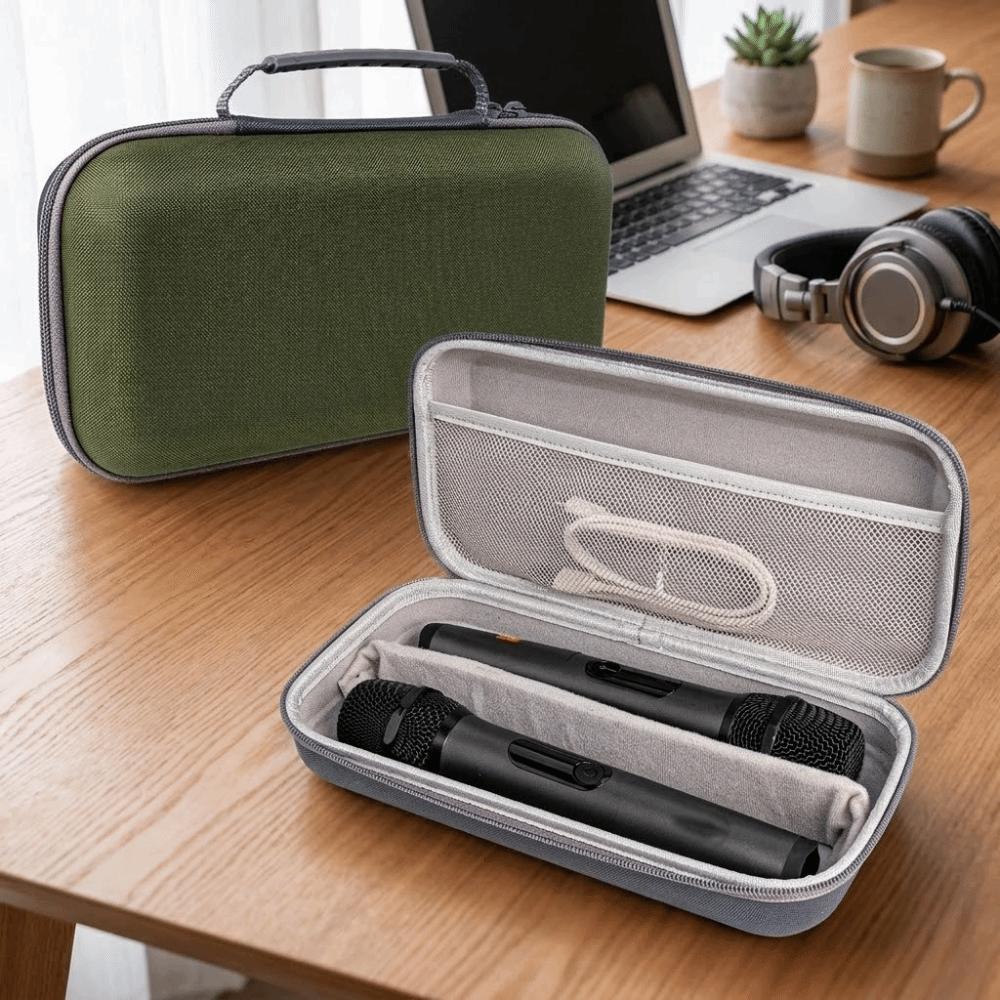 Water-Resistant Microphone Storage Bag Hard Shell Microphone Carrying Case Shockproof Case  Camping