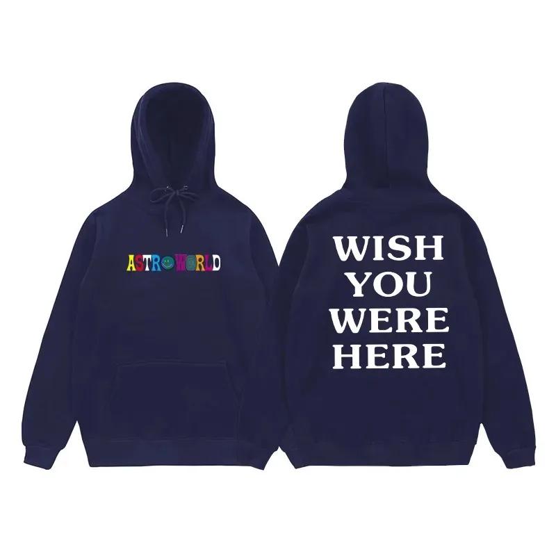 

Хіп-хоп Худі Чоловіки Жінки ASTROWORLD Худі Толстовки Cactus Jack WISH YOU WERE HERE Принт з Літерами Худі з Капюшоном Чоловік Вуличний Стиль 3XL