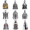 Retro Motorcycle Bell Charm Punk Style Angel Bell Pendant Biker Trend Lucky Bells RedCross Angel Wings Love Guardians Mens Gift