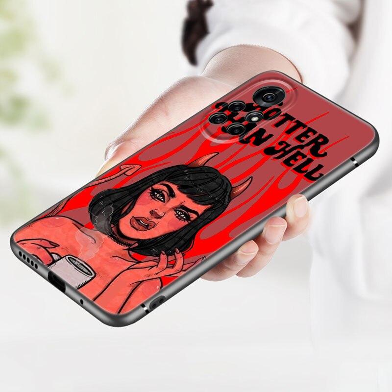 Aesthetic Devil Woman Phone Case For Huawei Honor 60 50 SE 30S Mate 30 20 10 Lite 40 Nova 9 8 Pro Y60 8i 7i 7SE 5T Premium Cover