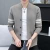 Vår og Høst Ny Herre Cardigan Ungdom Casual Herre Strikket Genser Ensfarget Cardiganjakke