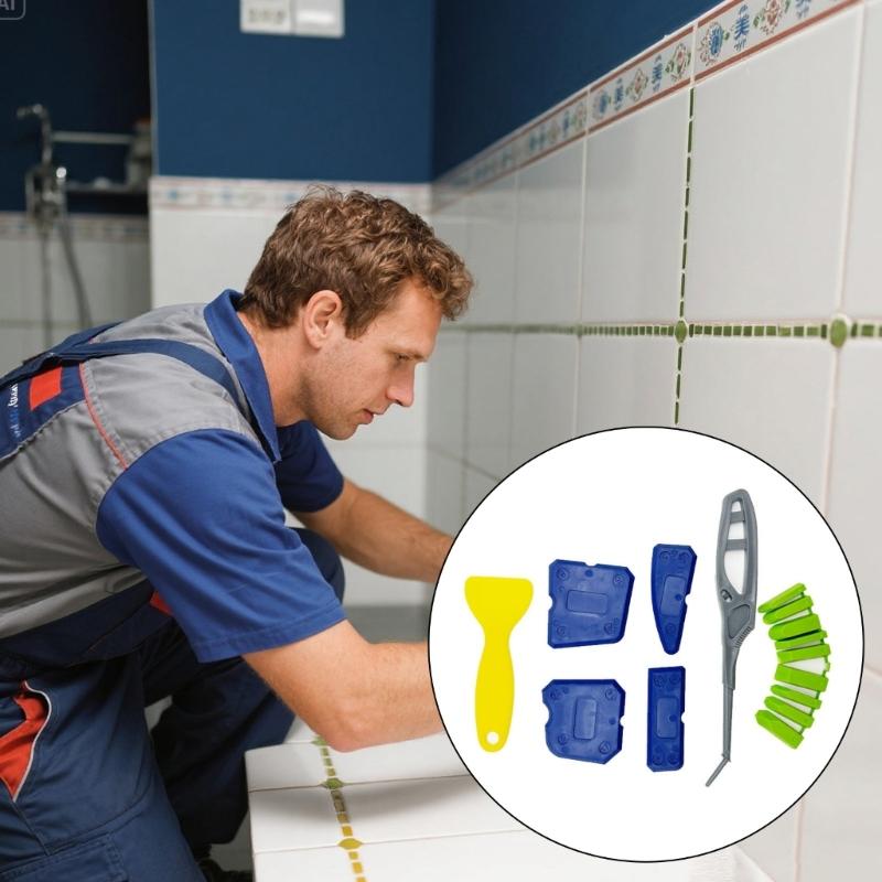 15Piece Sealant Application Tool Set Reusable Silicone Scrapers For Narrow Space Bathroom Kitchen Renovations