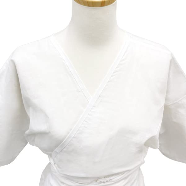 Kyoto Kimono Yuzen Kimono Slip, Women's Kimono Dress, Partial Dress, Hemless, Underwear, White, Made in Japan (Medium)