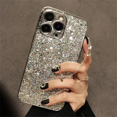 Luxury Bling Glitter Sequins Plating Phone Case For iPhone 15 Pro Max 14 Plus 13 Pro Max 12 Pro 11 Shockproof Lens Protection Back Cover
