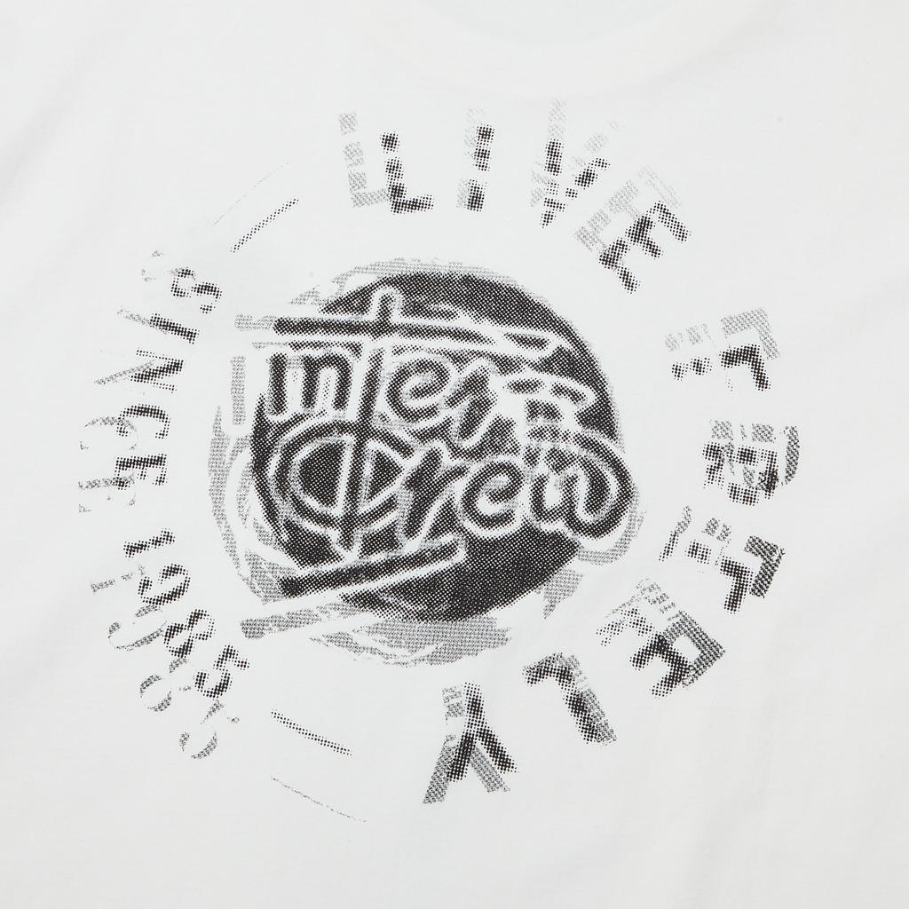 INTERCREW New Logo Halftone Print Long-Sleeve T-Shirt White Itz3Tr01Aoh
