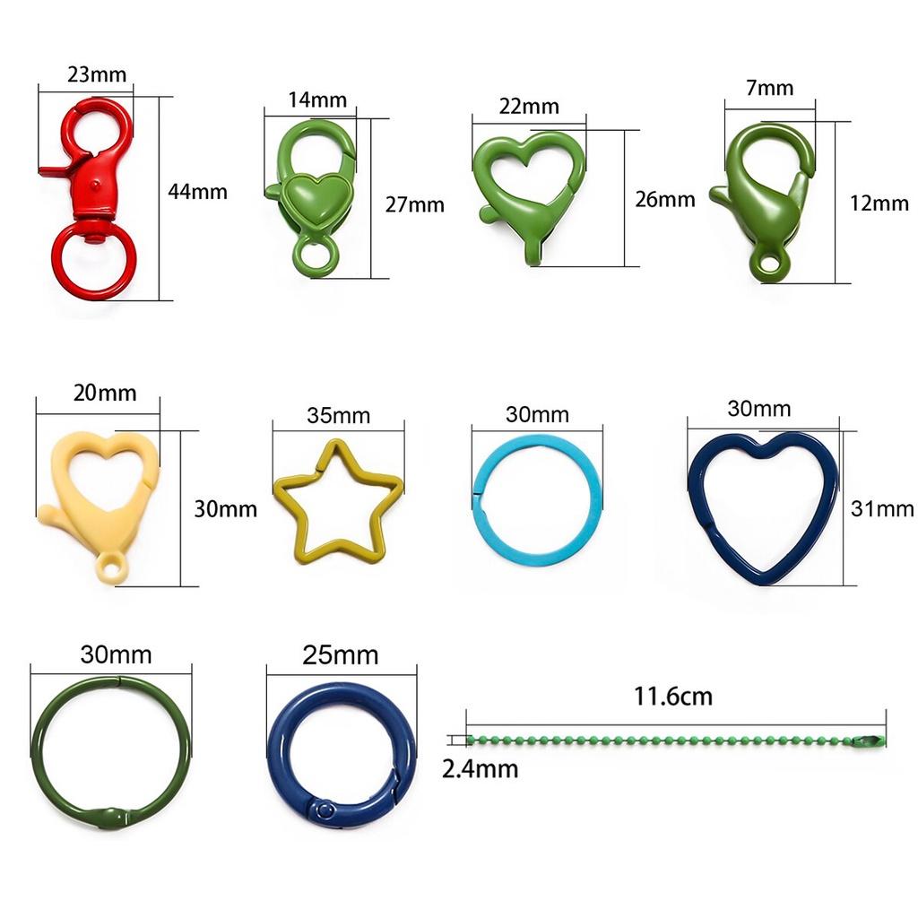 Multi-colors Multi-Styles Alloy Open Rings Lobster Clasp Hooks Ball Chains DIY Jewelry Making Findings Supplies