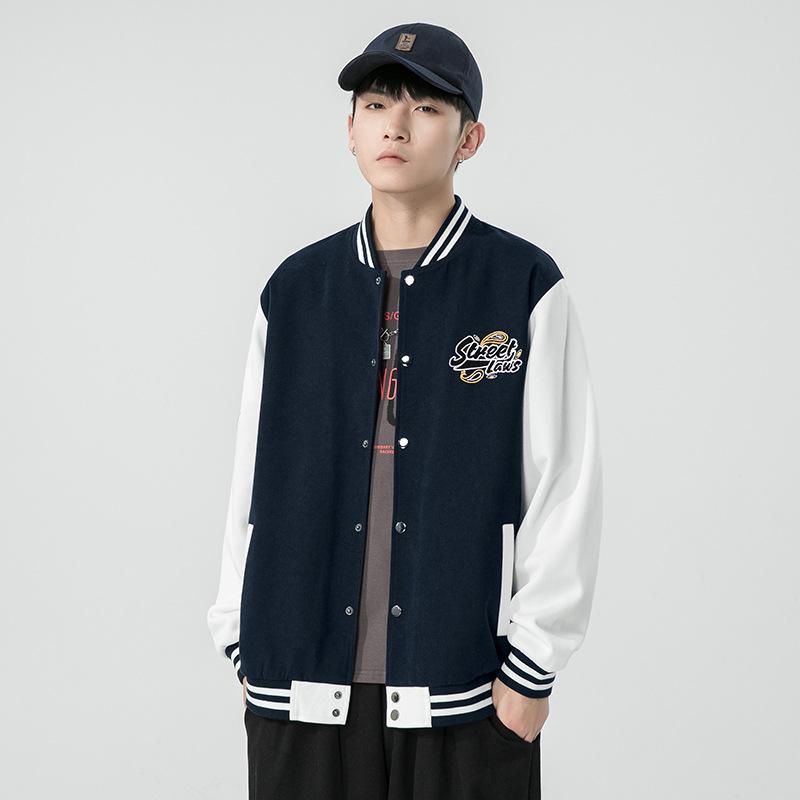 Flying Jacket Jacket Men's Baseball Jacket Cardigan Sweater Round Neck