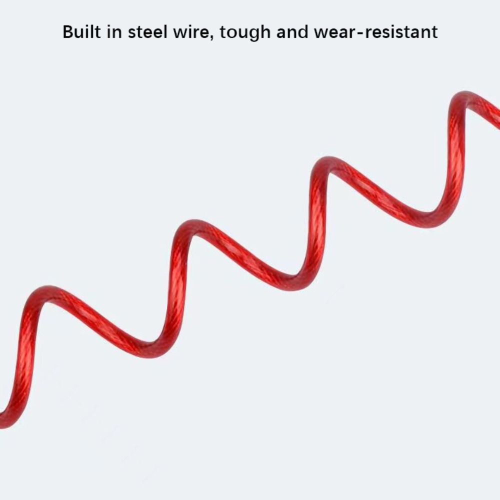 Waterproof Lock Anti-Theft Rope PVC+Steel Wire Disc Lock Spring Cable  Vehicle