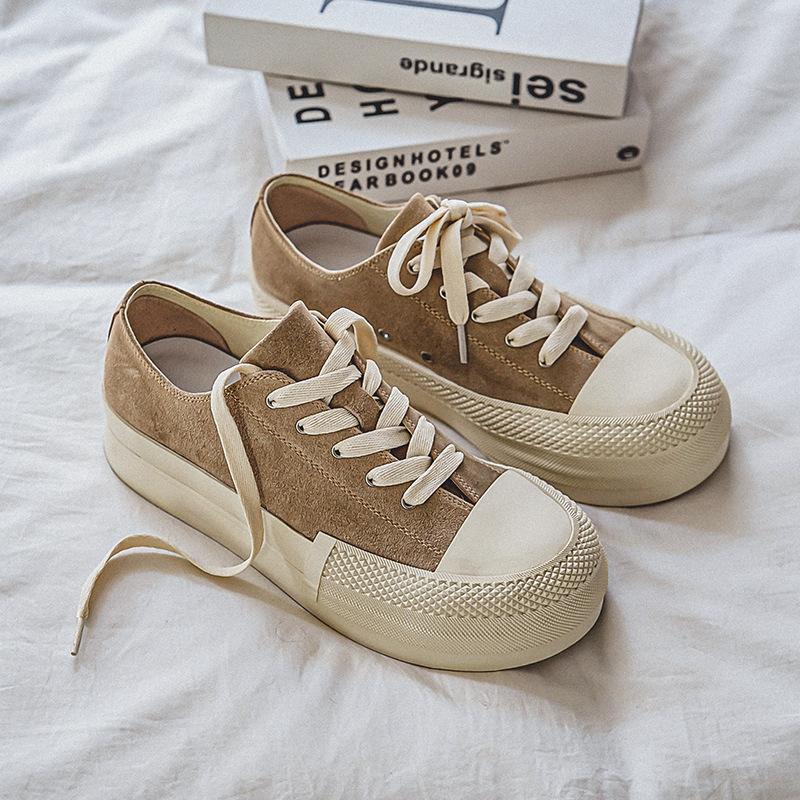 3172 high-end little white shoes men's spring new niche big head shoes thick sole heightening low-top casual board shoes