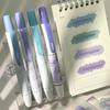 4er-Set Hochleistungs-Klick-Textmarker, 4 Farben, Farbverlauf Blau/Grün/Lila Marker, Leuchtmarker, Augenschonende Textmarker
