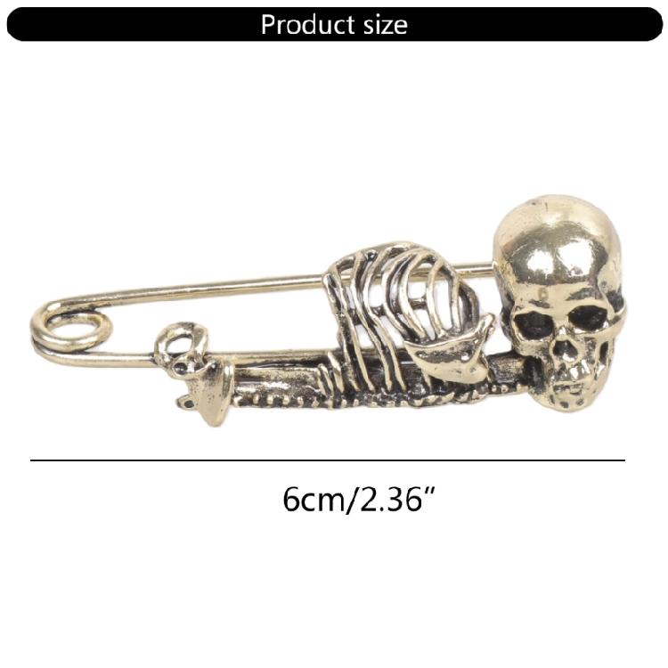 Halloween Skeleton Brooch Gothic Skull Enamel Pin Badge Brooch Couple Jewelry