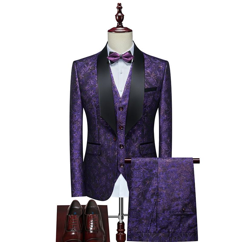 Men's Three-Piece Formal Suit for Evening or Wedding