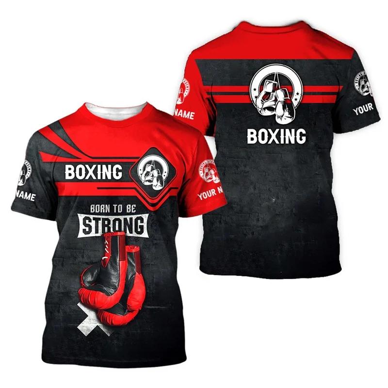 

3D Printed Boxing Combat Sports T Shirt For Men Customized Pattern Tee Shirts Summer Street Loose Short Sleeve O-Neck T-shirts 6XL