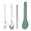 Cutlery Set with Storage Case Korean Style Portable Tableware Set Home School Kitchen Dinnerware Services Utensil Set Spoons