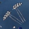 Mini Épingles à Cheveux Feuille et Pinces pour Cheveux de Femmes Couleur Argent Métal Strass Épingles à Cheveux Accessoires de Tête Mariée Mariage Bijoux de Cheveux