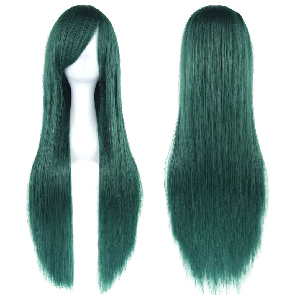 80cm Long Synthetic Hair Heat Resistance Anime Straight Hairpiece Halloween Cosplay Wigs for Women