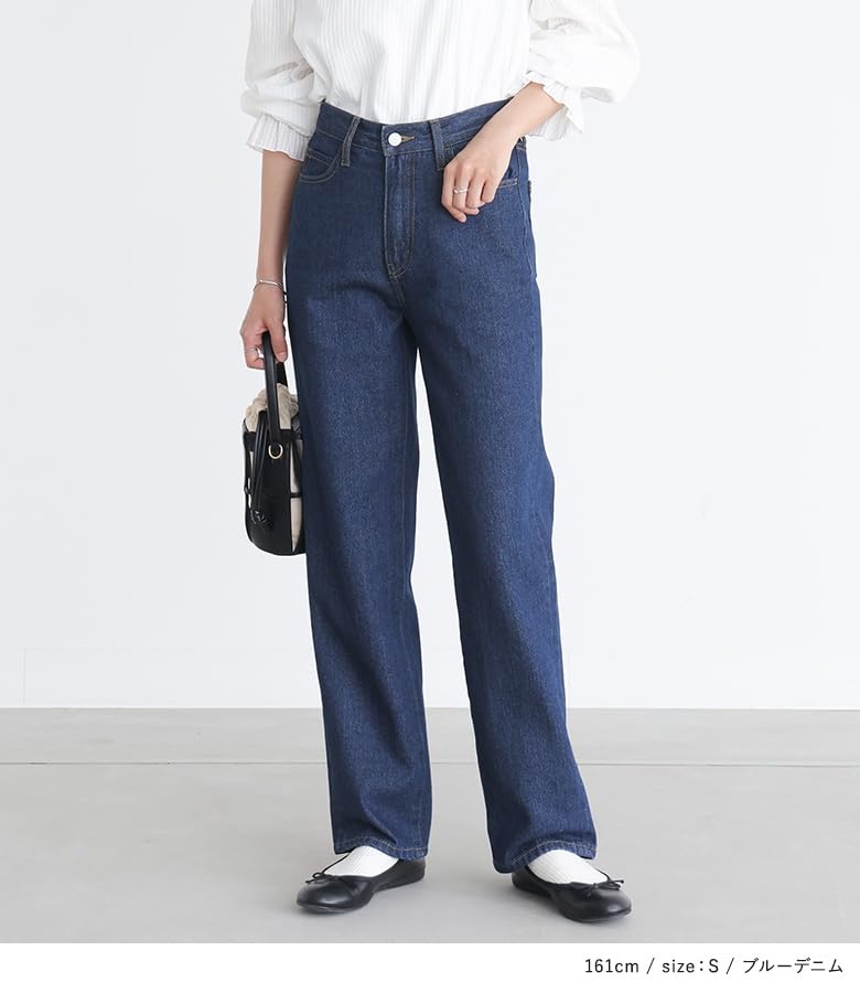 Oshare Walker Weite Hose für Damen Jeans Bottoms Jeans Gerade Jeans Weiter Bein Schmal Geschnitten Übergröße Einfach Frühling Sommer Herbst Winter 15bm03j