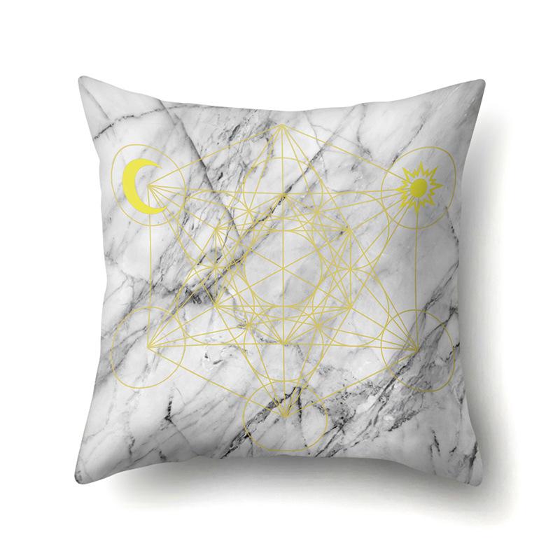 Nordic Pillow Ins Style Polyester Pillow Case Car Decoration Home Printed Car Waist Cushion Pillow Case