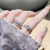 Super Flash Full Diamond Light Luxury High-End Sense Diamond-Encrusted Zir*****Pen Ring Women'S Niche Design Adjustable Ring