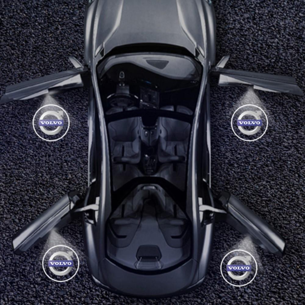 1/2/4PCS Car Door HD Welcome Light Wireless Auto Emblem Projector Lamps For Volvo RDESIGN XC60 XC90 S60 S80 S60L V40 V60 AWD V90