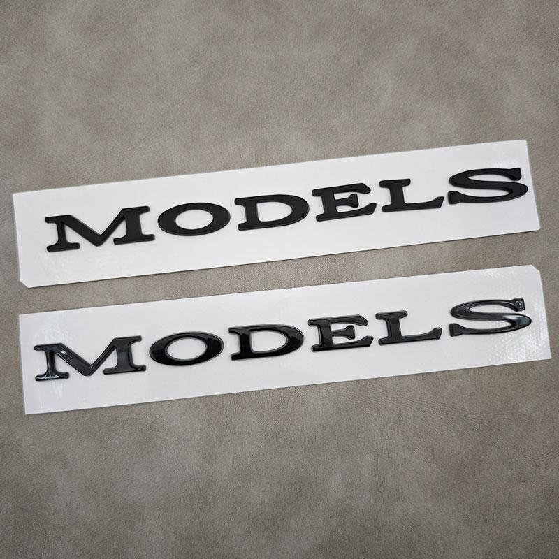 1PC 3D ABS Letters ModelS Logo Chrome Black Emblem Red Badge Car Rear Trunk Stickers Decals For Tesla Model S Auto Accessories