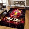 Custom Name RB Leipzig Flannel Pattern Square Carpet,Area Rug,Carpet Rug for Living Room Bedroom Sofa Playroom Decor,Non-slip Floor Mat