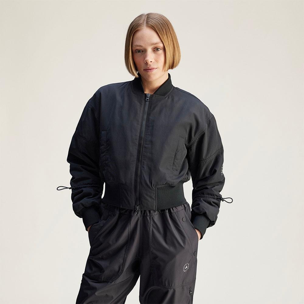 

Adidas Stella Truenature Woven Bomber Crop Jacket Black Jf6030 A/XS