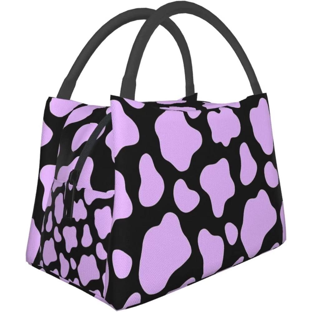 Cow Print Cute Lunch Bags Thermal Lunch Box Insulated Lunch Bag for Kids Girls Adults Cooler Containers Work
