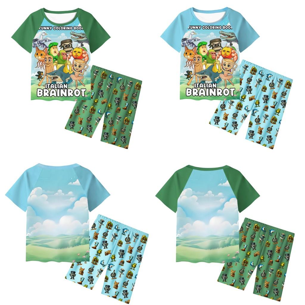 Al Italian Brainrot Tung Tungtung Sahur Pattern Children Home Wear Gift Pajamas