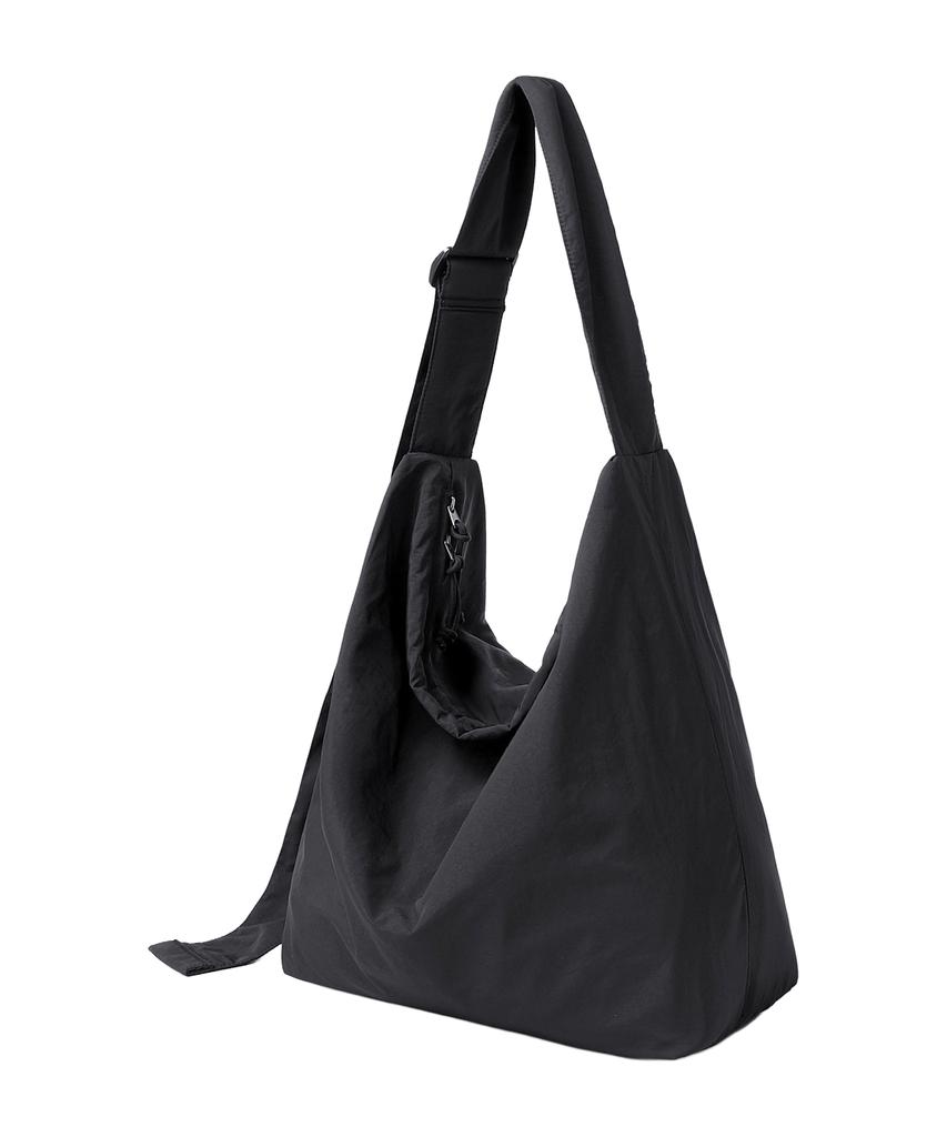 Tooamo Wide Strap Big Crossbody Bag Black [Unisex]