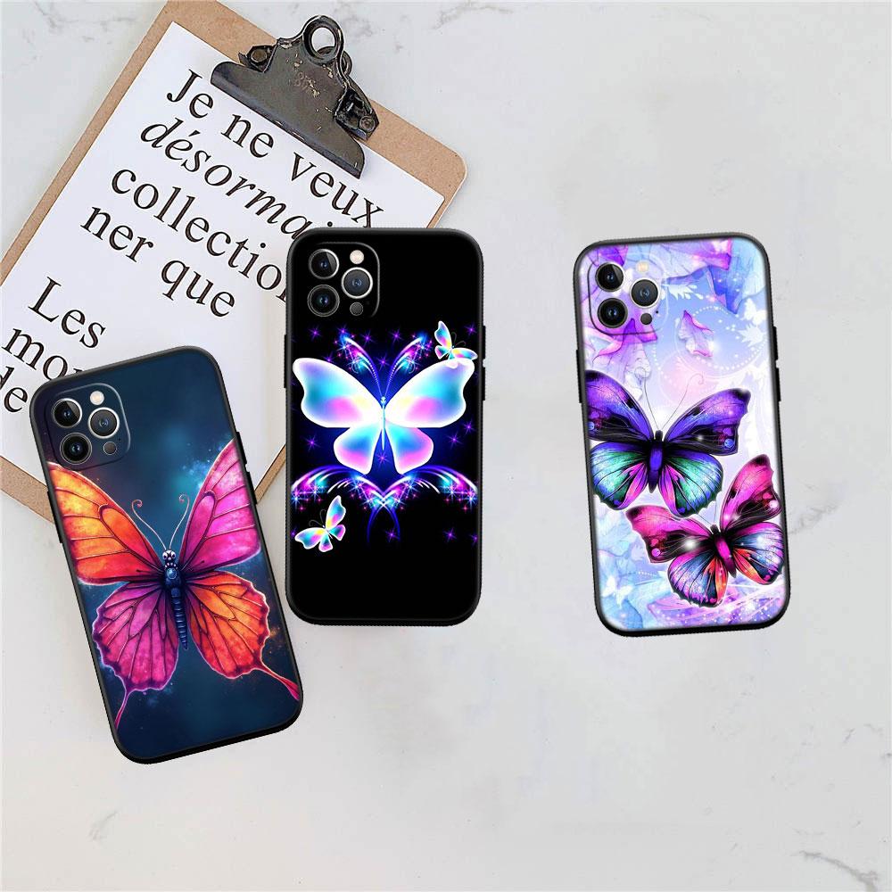 LO26 Colorful Butterfly Soft Shell Phone Case for Redmi Note 13 14 Pro+ Plus A3 A3X 13X 13C 13R 14S 14C 14R