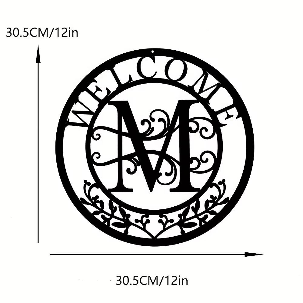 1pc Last Name Metal Sign Personalized Family Name Art Split Monogram Design Elegant Metal Wall Decor Ideal Birthday Gift