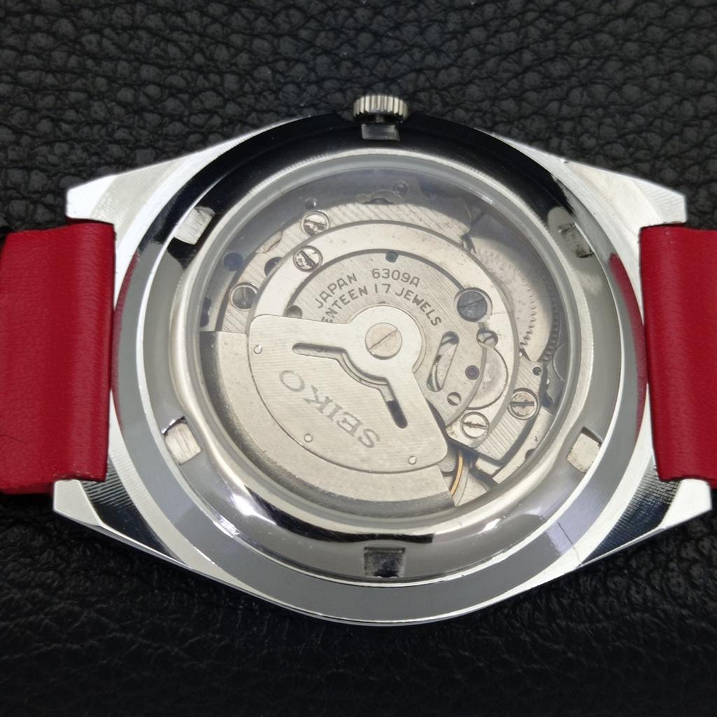 VINTAGE REFURBISHED SEIKO 5 AUTOMATIC 6309A JAPAN MENS RED DIAL WATCH a441310-a