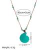 Stainless Steel Ocean-Themed Starfish & Fishbone Pendant Rope Necklace