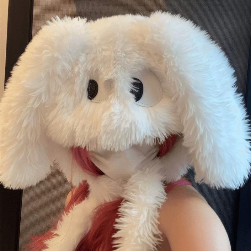 Cappello di peluche da cucciolo femminile inverno nuovo cappello carino divertente ciclismo caldo addensato antivento cappello da testa a sacco