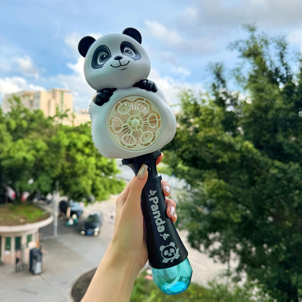 1pc of Chinese Style Panda Bubble Wand,rechargeable Automatic Bubble Blower with lights,For Kids' Outdoor Toys, No Bubble Solution Included